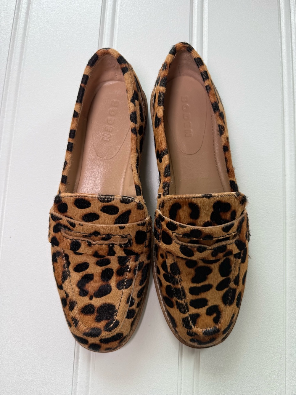Boden Nya Women Penny Loafers Shoes Leopard Animal Print 39 US 8 NEW No Box 3203 - Picture 2 of 6